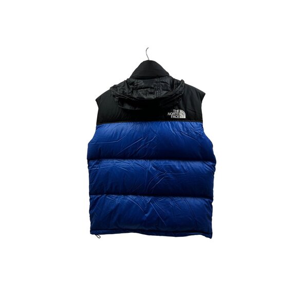 The North Face Men's Ripstop 700 Fill Down Puffer Vest With Hood Blue & Black - Picture 3 of 10